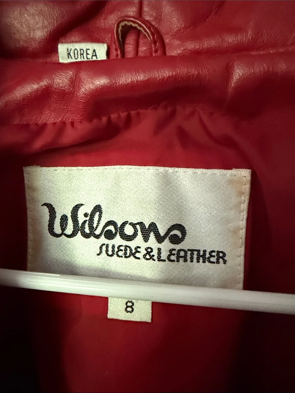 VINTAGE WILSONS RED LEATHER, Size 8(S) - Picture 2 of 7